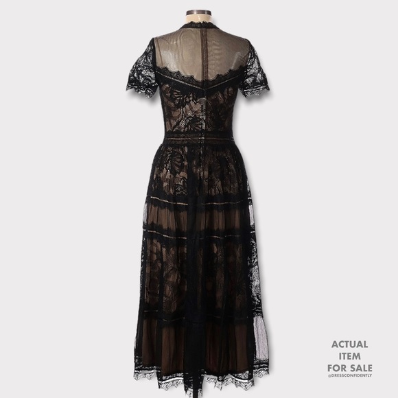 TADASHI SHOJI Camilla Lace Tea-Length Dress - Picture 6 of 7